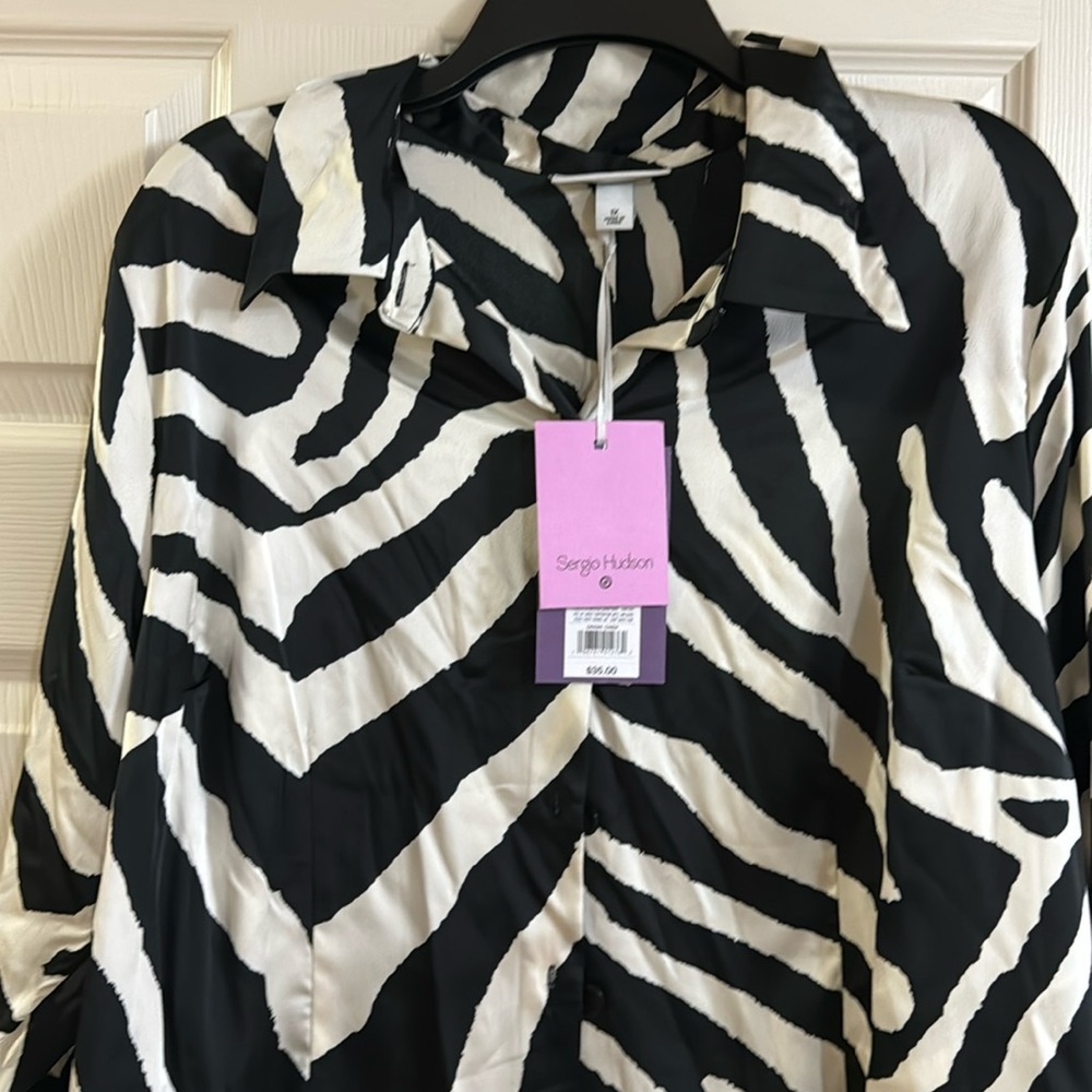 Target Sergio Hudson Black and Cream silk shirt.